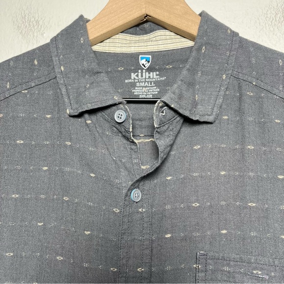 Kuhl Men Intrepid Skorpio Button Down Shirt Small Gray Northern Star Short Sleev - Picture 4 of 11